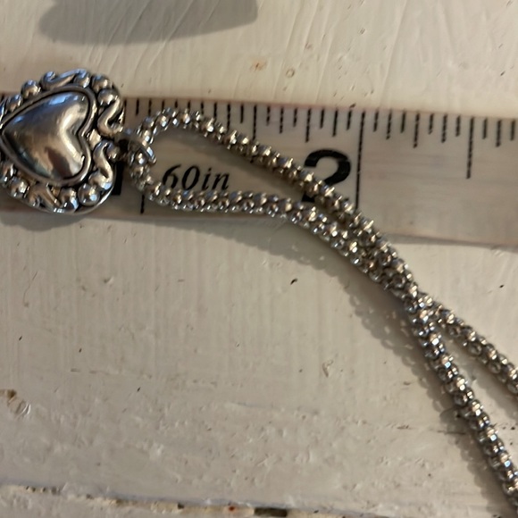 16.5” Contempo Collection silver plated Omega chain necklace & heart pendant - Picture 15 of 16